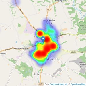 Donald Cope Estate Agents - Cheadle listings heatmap