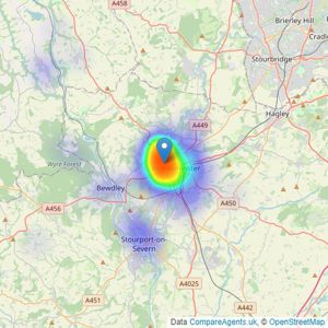 Doolittle & Dalley - Kidderminster listings heatmap