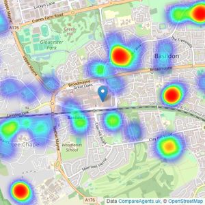 Douglas Allen - Basildon listings heatmap