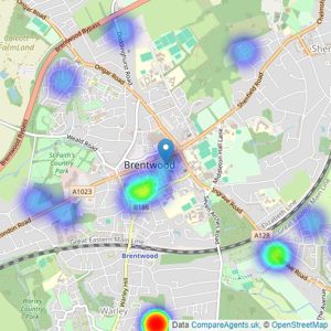 Douglas Allen - Brentwood listings heatmap