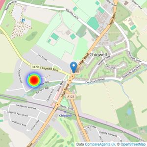 Douglas Allen - Chigwell listings heatmap