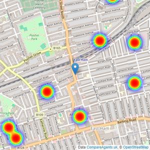 Douglas Allen - East Ham listings heatmap