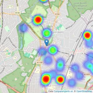 Douglas Allen - Woodford Green listings heatmap