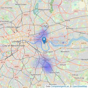 Douglas Pryce - Canary Wharf listings heatmap