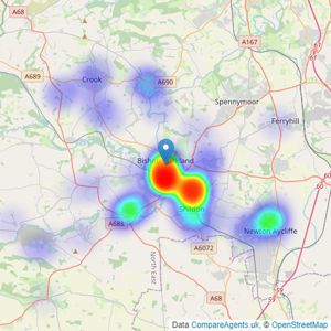 Dowen - Bishop Auckland listings heatmap