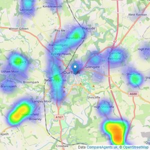 Dowen - Durham listings heatmap