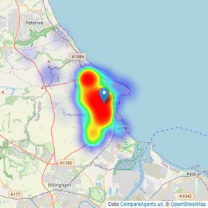 Dowen - Hartlepool listings heatmap