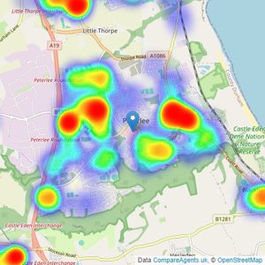 Dowen - Peterlee listings heatmap