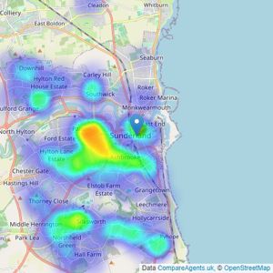 Dowen - Sunderland listings heatmap