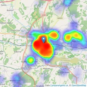 Downer & Co - Newbury listings heatmap