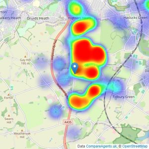 Drakes Estate Agents - Hollywood listings heatmap