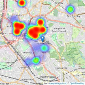 Dreamview Estates - Golders Green listings heatmap