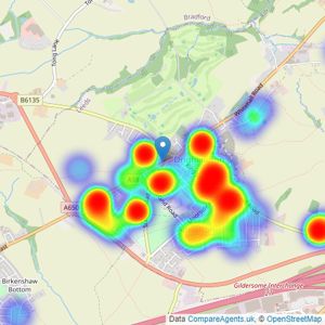 Drighlington Properties - Drighlington listings heatmap