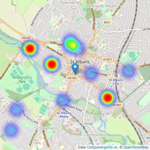 Druce & Partners - St Albans listings heatmap