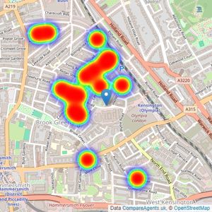 Druce - Brook Green listings heatmap