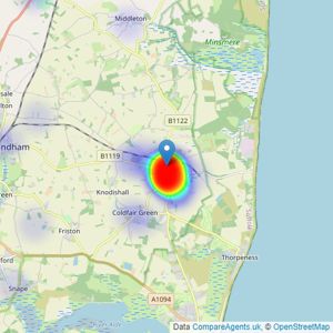 Druce Estate & Letting Agents Ltd - Leiston listings heatmap