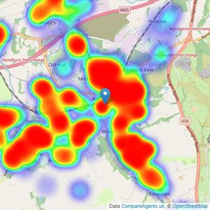 Duckworths Estate Agents - Accrington listings heatmap