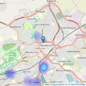 Duffin's Estate Agents - Blackburn listings heatmap