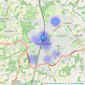 Duffy & Company - Haywards Heath listings heatmap