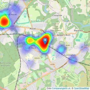 Duncan Yeardley Estate Agents - Ascot listings heatmap