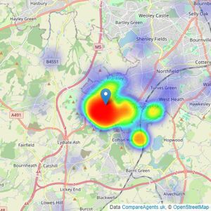 Dunedin Sales & Lettings - Rubery listings heatmap