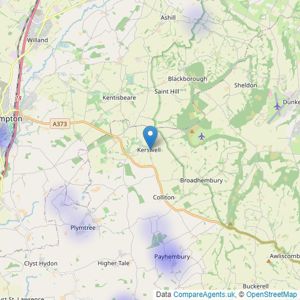 Dunford-Brown Residential - Cullompton listings heatmap