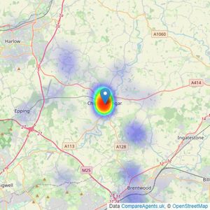 Durden & Hunt - Ongar listings heatmap