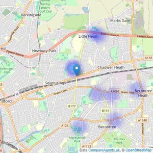 Dwelling Solutions - Ilford listings heatmap