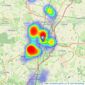 Dybles - Winchester listings heatmap