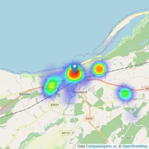 E2W Property - Nairn listings heatmap