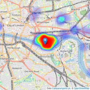 ea2 Estate Agency - Wapping listings heatmap