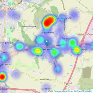 Eadon Lockwood & Riddle - Wickersley listings heatmap