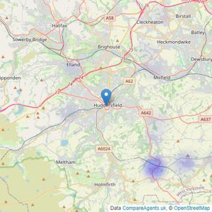 Earnshaw Estates - Covering Huddersfield listings heatmap