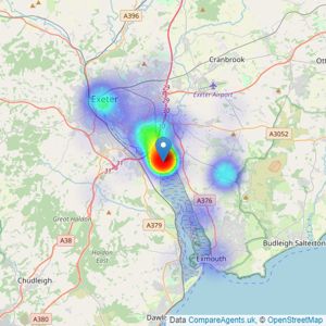 East of Exe Ltd - Topsham listings heatmap