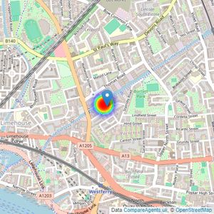 East Quarter listings heatmap