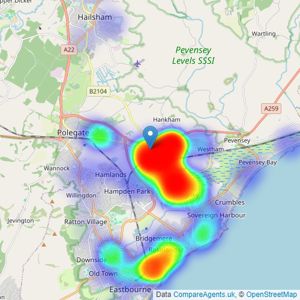 Eastbourne Property Shop - Pevensey listings heatmap