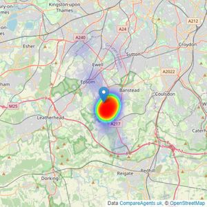 Eastons Ltd - Epsom listings heatmap