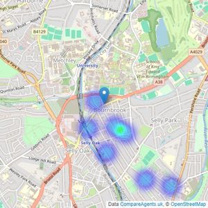 Easy Lettings (Birmingham) Ltd - Birmingham listings heatmap