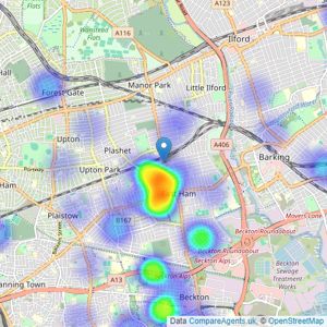 Easymove - London - Sales listings heatmap