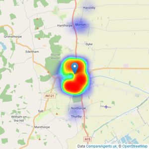 Eckfords Property Scene - Bourne listings heatmap