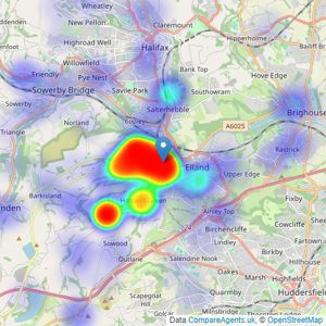 Edkins & Holmes Estate Agents Ltd - Halifax listings heatmap