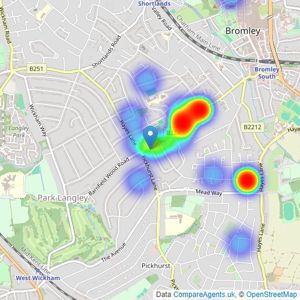 Edmund Estate Agents - Bromley listings heatmap