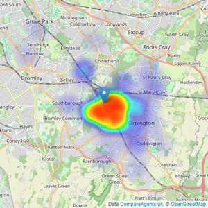 Edmund Estate Agents - Petts Wood listings heatmap