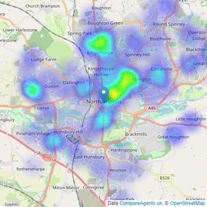 Edward Knight Estate Agents - Northampton listings heatmap