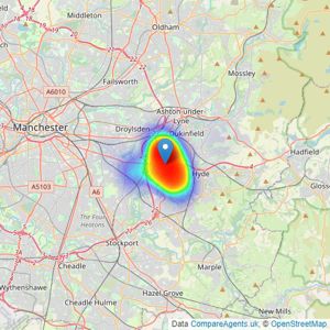 Edward Mellor Ltd - Denton listings heatmap