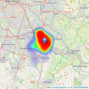 Edward Mellor Ltd - Hazel Grove listings heatmap