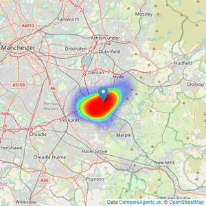 Edward Mellor Ltd - Woodley listings heatmap