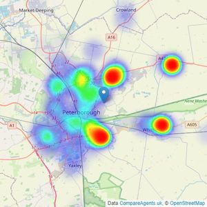 Edward Stuart Estate Agents - Peterborough listings heatmap