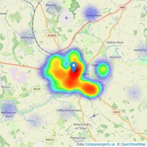 Edwards Estate Agents - Stratford-upon-Avon listings heatmap