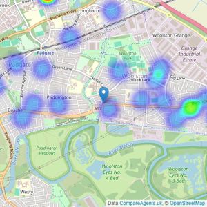 Edwards Grounds - Woolston listings heatmap